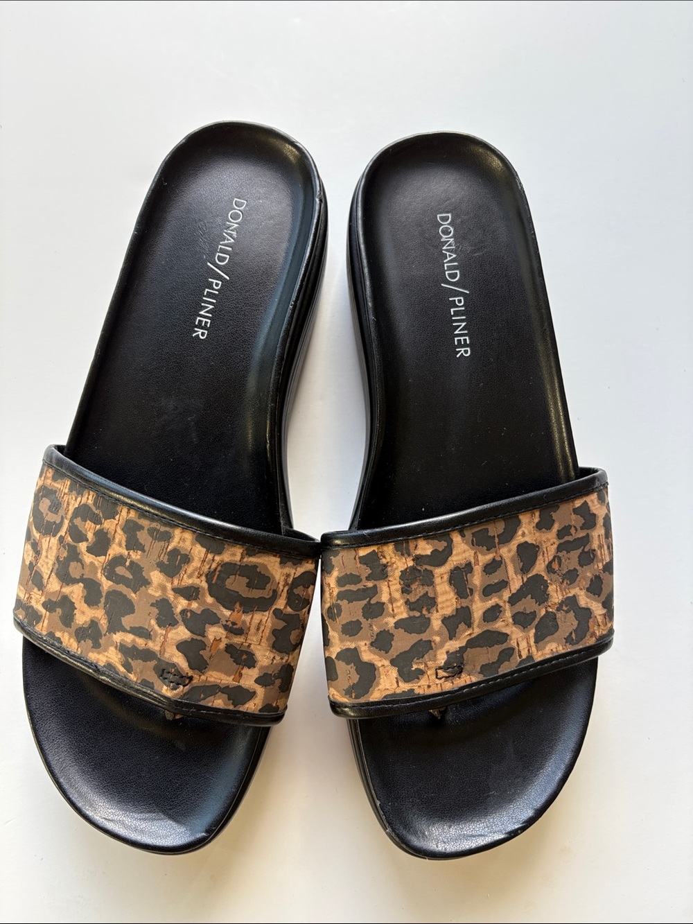 Donald J. Pliner Leopard-Print Slide Sandals - Black/Tan